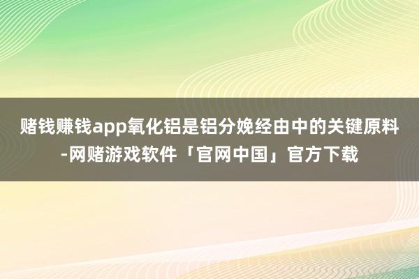 赌钱赚钱app氧化铝是铝分娩经由中的关键原料-网赌游戏软件「官网中国」官方下载