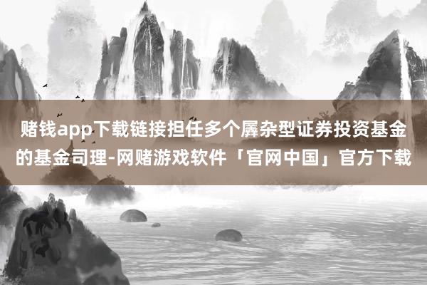 赌钱app下载链接担任多个羼杂型证券投资基金的基金司理-网赌游戏软件「官网中国」官方下载