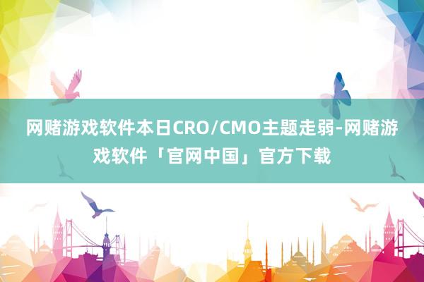 网赌游戏软件本日CRO/CMO主题走弱-网赌游戏软件「官网中国」官方下载